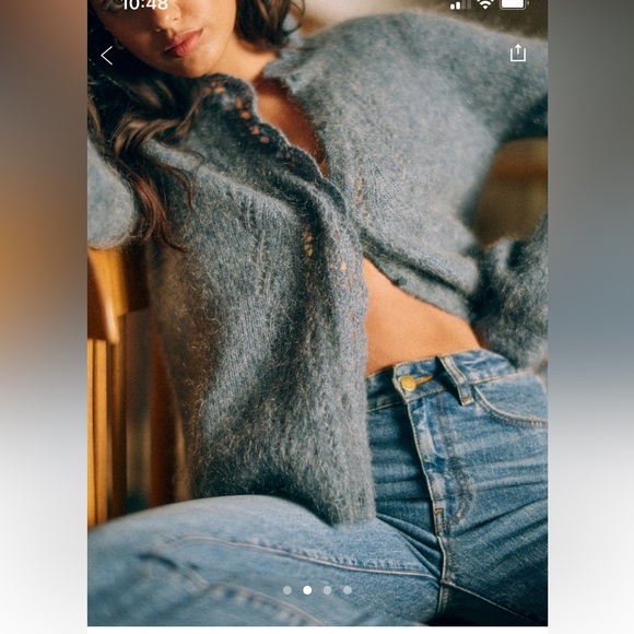 NWOT Angie Cardigan Blue Storm - Picture 2 of 4